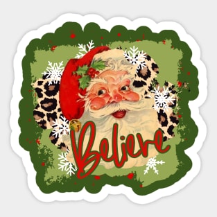 Vintage Santa Retro Christmas Sticker